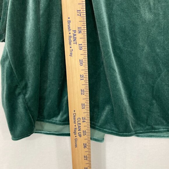 New GAP size XXL Green Velvet Soft Flowy Short Sleeve Stretch Blouse Feminine - Picture 5 of 9
